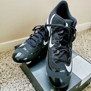 Nike Huarache Blk/Whte Spike Baseball Cleats Sz 15